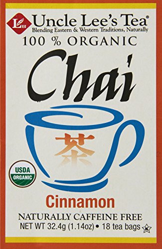 Uncle Lee's Tea Organic Cinnamon Chai, 18-Count Box (Pack of 4)