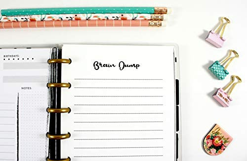 Brain Dump Inserts for the Mini Happy Planner_ Fits 7_Disc Notebook_ Planner Notes Refills_ Pre_punched Happy Planner Inserts_ Mini Happy Planner Notes Inserts
