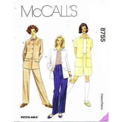 McCall's Sewing Pattern 8755 Misses' Unlined Jacket_ Pants  and  Shorts_ Size E _14 16 18_