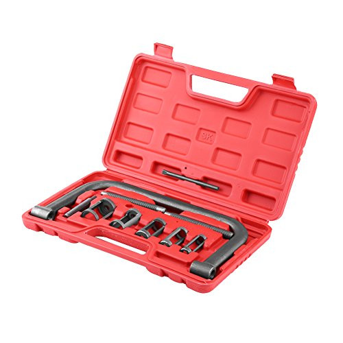 Valve Spring Compressor with 10pcs Service Kits Removal Installer Auto Valve Spring Compressor C Clamp Repair Tool for Motorcycle ATV Van Car Engines