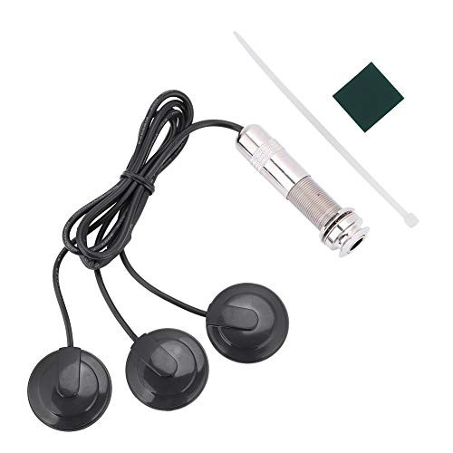 Junluck Guitar Microphone Pickup Acoustic Guitar Pickup Piezo Transducer_ Guitar Pickup Pickup Piezo Transducer_ with 3 Transducers 6.35mm Ukulele for Guitar