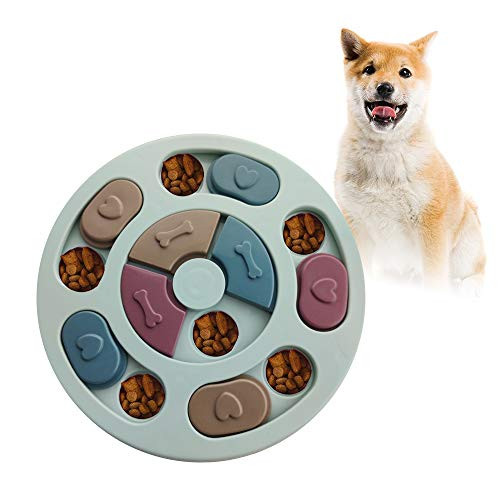 Andiker Dog Puzzle Feeder Toy_ Durable Puppy Treats Dispenser Interactive Toys Slow Feeding_ Cat Brain Games Training for Boredom_ Improving IQ_ 3 Colors _Blue_