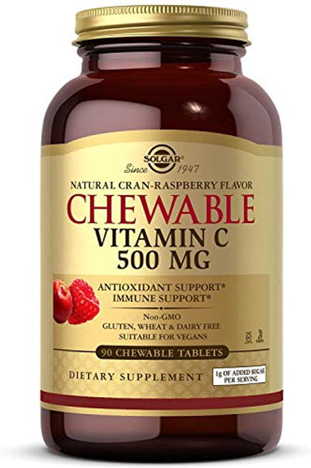 Solgar Vitamin C 500 mg_ 90 Chewable Tablets Cran Rasberry Flavor Solgar Vitamin C 500 mg_ 90 Chewable Tablets Cran Rasberry Flavor