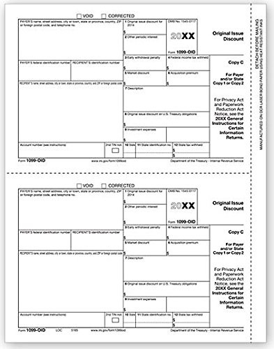 IRS Approved 1099_OID State Copy C Tax Form_ 100 Recipients