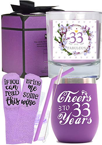 33rd Birthday Gifts for Women_ 33rd Birthday_ 33rd Birthday Tumbler_ 33rd Birthday Decorations for Women_ Gifts for 33 Year Old Woman_ Turning 33 Year Old Birthday Gifts Ideas for Women