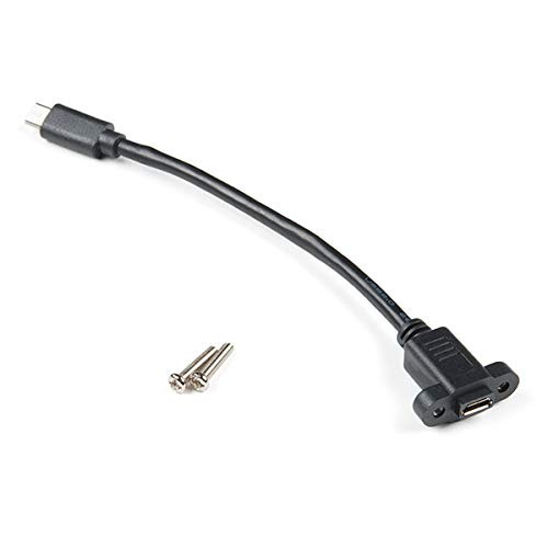 SparkFun Electronics Panel Mount USB Micro_B Extension Cable _ 6 inch