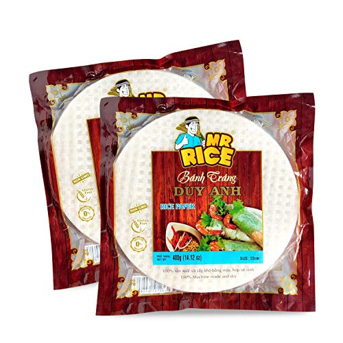 PREMIUM Quality Rice Paper Wrappers For Spring Rolls _400gr x 2 packs_ _ Vietnamese Rice Paper Wrappers _Round 22 cm_ 72 sheets_ 800g _ Pack 2 _ Rice Paper Wrappers _ Rice Paper For Spring Rolls