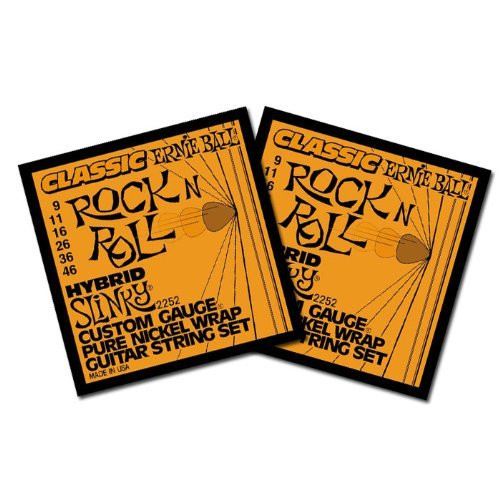 Ernie Ball Electric Guitar Strings _ Hybrid Slinky Pure Nickel Wrap 9_46 2 Pack
