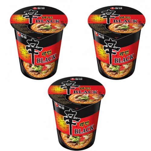 Shin Ramyun Black Cup 3 Cups Korean Noodle Spicy Tasty Beef Soup Korea Ramen Hot