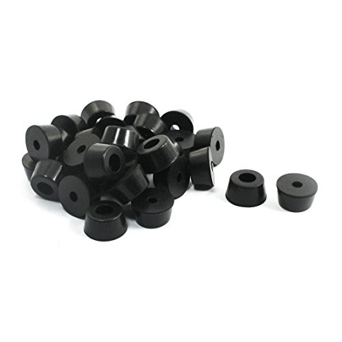 uxcell Home Furniture Black Universal Tapered Rubber Feet Bumper Washer Brushing 13mm X 7mm 29 Pcs