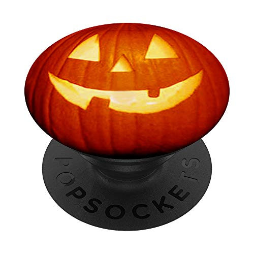 Jack_O_Lantern Pumpkin Graphic Halloween Orange PopSockets PopGrip  Swappable Grip for Phones  and  Tablets