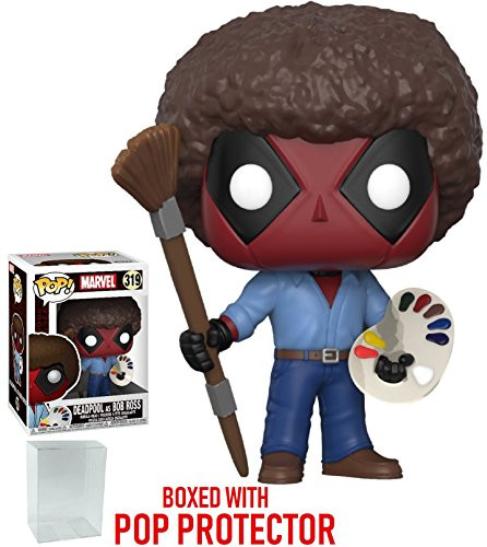 Funko Pop! Marvel X-men: Deadpool Playtime - Bob Ross Deadpool Vinyl Figure (Bundled with Pop Box Protector Case)