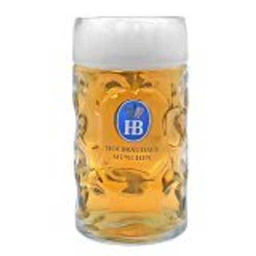1 Liter HB "Hofbrauhaus Munchen" Dimpled Glass Beer Stein