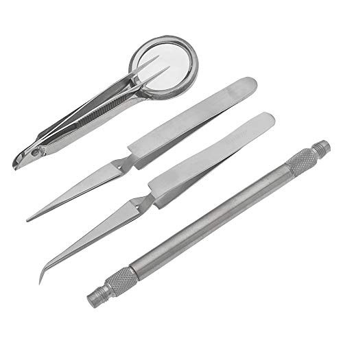 surgicalonline 4 Pcs Foreign Object Removal Kit Splinter Probe Eye Magnet Splinter Removal Kit O.R. Grade Stainless Steel