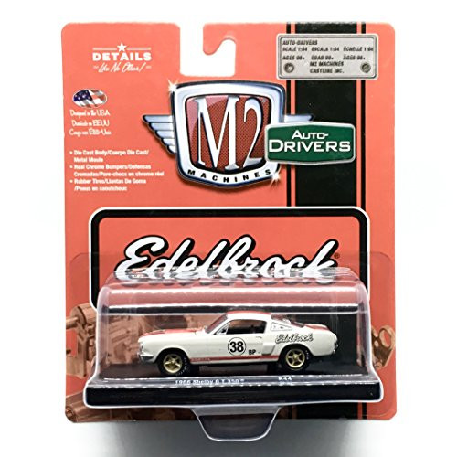 M2 Machines 1966 Shelby G.T. 350 _Edelbrock_ Wimbledon White w Bright Red Stripes Auto_Drivers Release 44 _ Castline 2017 Special Edition 1 64 Scale Die_Cast Vehicle _R44 17_33_