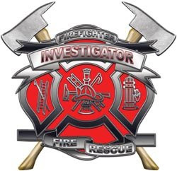 Investigator Firefighter Fire Rescue Decal _ 4 inch  h _ REFLECTIVE