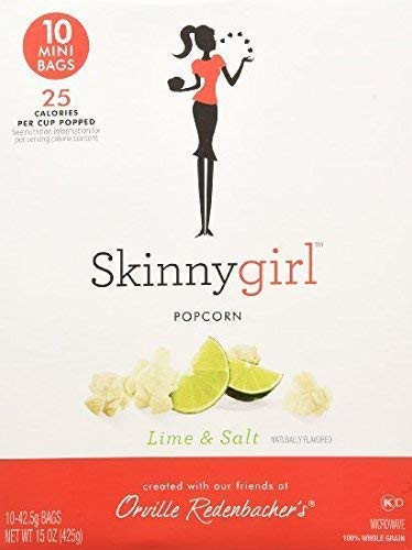 Skinny Girl Lime  and  Salt Popcorn 10 Mini Bags _pack of 3_