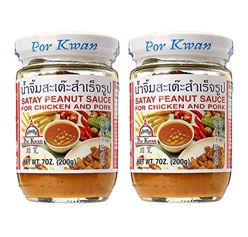 Por Kwan Satay Peanut Sauce for Chicken  and  Pork _2 Pack_ Total of 14oz_