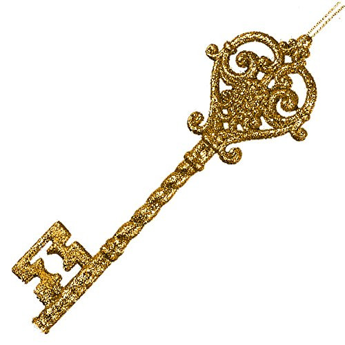 Gold Key Christmas Ornament Acrylic w Gold Glitter T1006_B by Kurt Adler