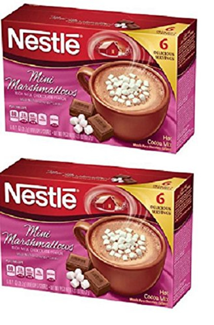 Nestle Mini Marshmallows Rich Milk Chocolate Flavor Hot Cocoa Mix_ 0.71 oz_ 6 count _2 pack_