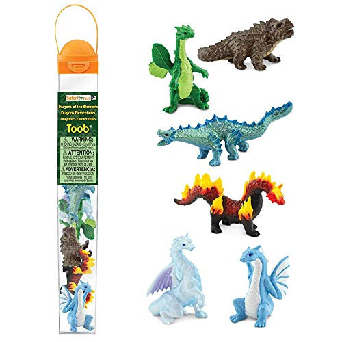 Safari Ltd. TOOBs Collection _ Dragons of the Elements TOOB _Includes 6 Figures_ _ Non_toxic and BPA Free _ Ages 3 and Up Safari Ltd. TOOBs Collection _ Dragons of the Elements TOOB _Includes 6 Figures_ _ Non_toxic and BPA Free _ Ages 3 and Up