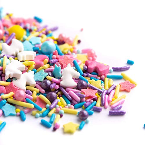 Sweets Indeed Sprinklefetti Happy Unicorn Sprinkles _ Gluten_Free Pastel Sprinkle Medley for Baking Cupcakes and Cakes _ 6.5 ounces