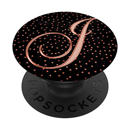 J Pink Triangle Geometric Shape Monogram Initial Letter Name PopSockets Grip and Stand for Phones and Tablets
