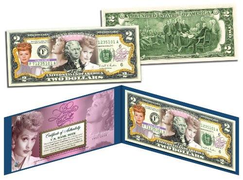 LUCILLE BALL * I Love Lucy _ 100th Birthday * Legal Tender US  2 Bill *LICENSED