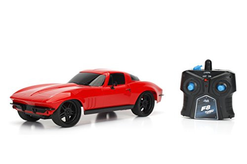 Jada Toys Fast and Furious Letty's Chevy Corvette RC Toy Vehicle, Red, 1:16