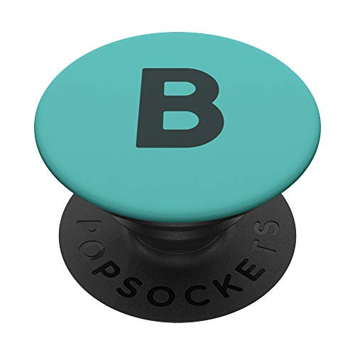 Teal Blue Turquoise Mint Green Monogram Initial Letter B PopSockets Grip and Stand for Phones and Tablets