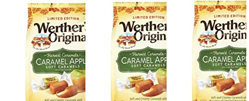Limited Edition Werther's Original Caramel Apple Soft Caramels Candy 2.22 oz_pack of 3_