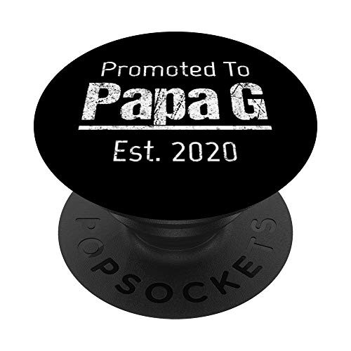Promoted To Papa G Est. 2020 New Grandpa Gift PopSockets PopGrip  Swappable Grip for Phones  and  Tablets