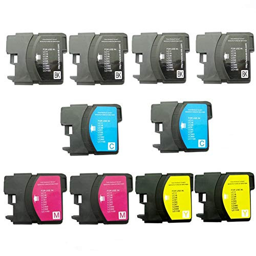 BlastCase 10 PK Compatible LC61 4pk LC61BK Plus  2pk LC61C Plus 2pk LC61M Plus 2pk LC61Y Ink Cartridge Set For Brother Printers