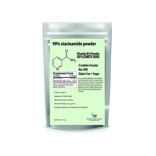 Talsen Chemicals Pure Niacinamide Powder For Skin Care _Vitamin B3_ DIY Niacinamide Serum_ Niacin Powder _4 Ounce   113 Gram_ Cosmetic Grade