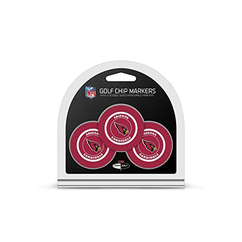 Team Golf NFL Arizona Cardinals Golf Chip Ball Markers _3 Count__ Poker Chip Size with Pop Out Smaller Double_Sided Enamel Markers
