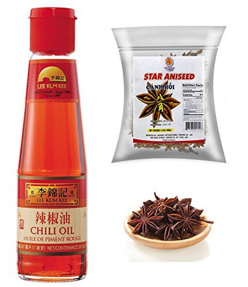Lee Kum Kee Lkk Chili Oil_ 7 Ounce with free 3 OZ Star Anise _1 Pack_