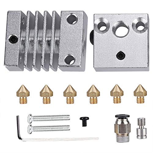Wendry 3D Printer Extruders Parts_ 3D Printer Stainless Steel J_Head Hotend Extruder Kit Suitable for Various 3D Printer Accessories Such as for Creality CR10   CR10S   CR10S4   CR10S5_ and E3D