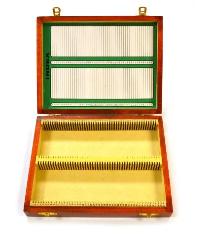 Eisco Labs BI0001C - Wooden Microscope Slide Box, Holds 100-25x75mm Slides