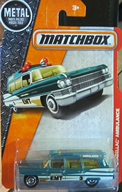 Matchbox 2016 MBX Heroic Rescue '63 Cadillac Ambulance 88 125_ Turquoise