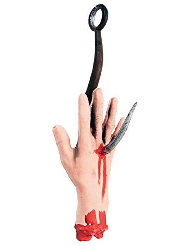 Sunstar 15 inch  Severed Mutilated Bloody Hand Meat Hook Decoration Halloween Prop