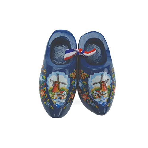 Essence of Europe Gifts E.H.G Netherlands Wooden Shoes Magnet Blue _2.5 inch _