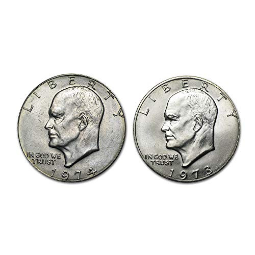 1973 P 1974 P Eisenhower IKE Clad Dollar Brilliant Uncirculated 2 Coin Set