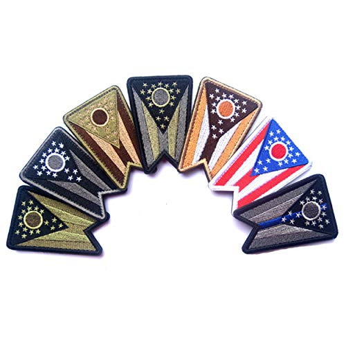 Embroidered Ohio State Flag Emblem Iron on Sew Patch with Backing Decorative Appliques 7 PCS