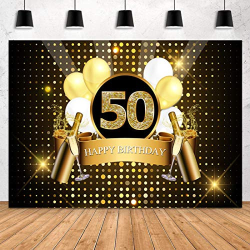 Sensfun Happy 50th Birthday Backdrop Black and Gold Photography Background Glitter Adult Men Fifty Years Old Age Birthday Party Decorations Supplies Photo Banner Photobooth Props 7x5ft Sensfun Happy 50th Birthday Backdrop Black and Gold Photography Background Glitter Adult Men Fifty Years Old Age Birthday Party Decorations Supplies Photo Banner Photobooth Props 7x5ft