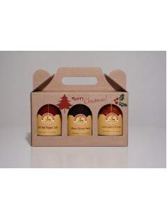 CALABRIAN CHRISTMAS GIFT BOX _ ASST 3 PACK ANTIPASTI Hot Red Pepper Jelly_Black Olive Pate_Crushed Chili Peppers