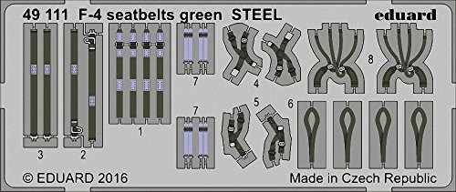 EDU49111 1 48 Eduard Color Seatbelts _ F_4 Phantom II Green _Steel_ _Model KIT Accessory_
