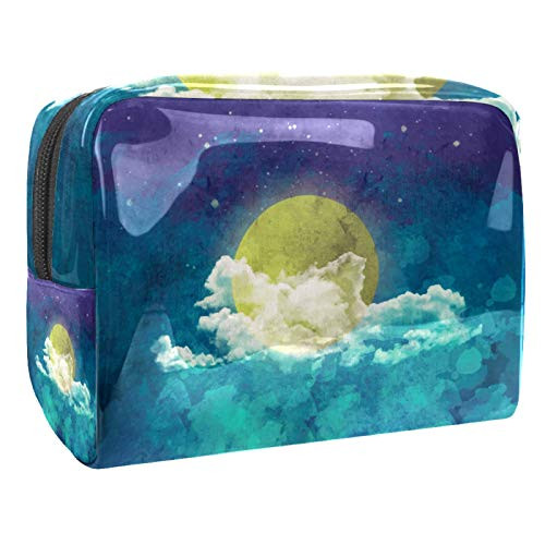 Watercolor Moon Cloud Space Cosmetic Bag for Women Large Makeup Bag 18.5x7.5x13cm 7.3x3x5.1in_L xW xH_ Cosmetic Makeup Bag Brush Holder Cosmetic Organizer Multifunctional Handmade Bag for Women Watercolor Moon Cloud Space Cosmetic Bag for Women Large Makeup Bag 18.5x7.5x13cm 7.3x3x5.1in_L xW xH_ Cosmetic Makeup Bag Brush Holder Cosmetic Organizer Multifunctional Handmade Bag for Women
