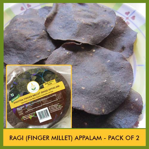 Shastha Ragi _Finger Millet_ Appalam _Pack of 2_ Each Pkt 300g _B_P_