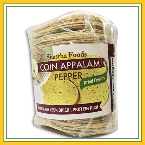 Shastha PEPPER COIN APPALAM _Pack of 4_ Each Pkt 100 gm _B_P_