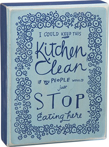 Primitives by Kathy I Could Keep This Kitchen Clean Box Sign
